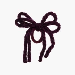 Chouchou fille en dentelle de laine Bordeaux