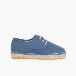 Derbies en toile avec base Espadrille Bleu