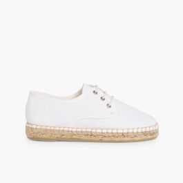 Derbies en toile avec base Espadrille Blanc