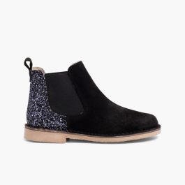 Bottines Chelsea Fille et Femme Glitter Noir