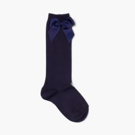 Chaussettes Hautes Condor Coton avec ruban  Bleu Marine