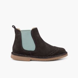 Bottines chelsea hachées extensibles sur les côtés Gris