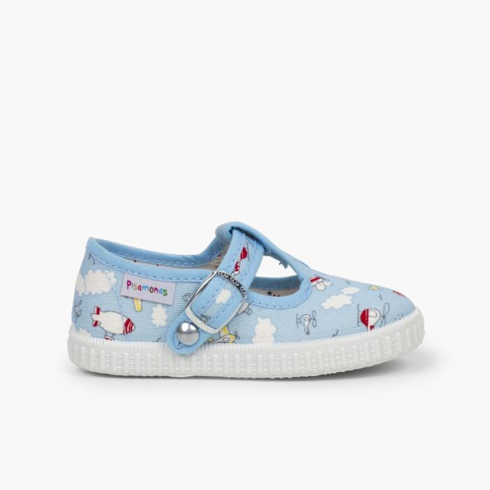 Chaussures salomé toile imprimé fermeture bouton