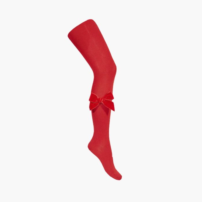 Collants avec noeud en velours 