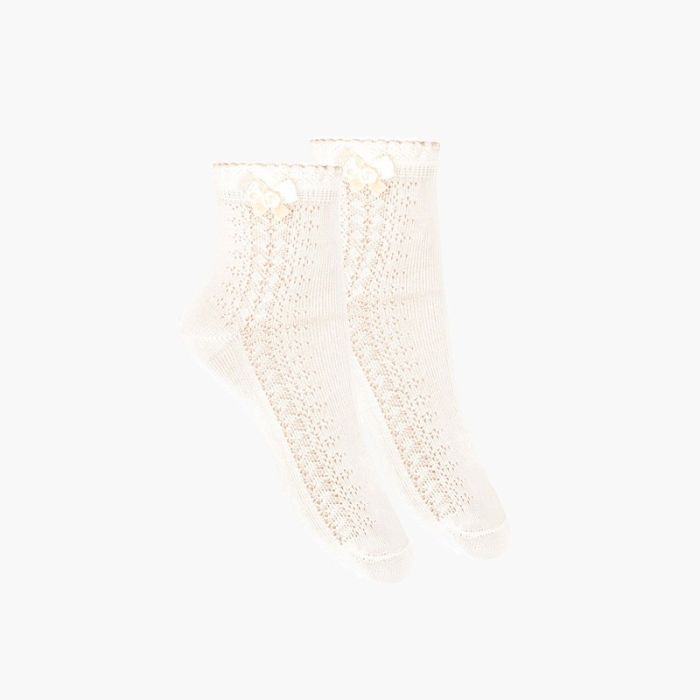 Chaussettes élégantes ajourées avec nœud