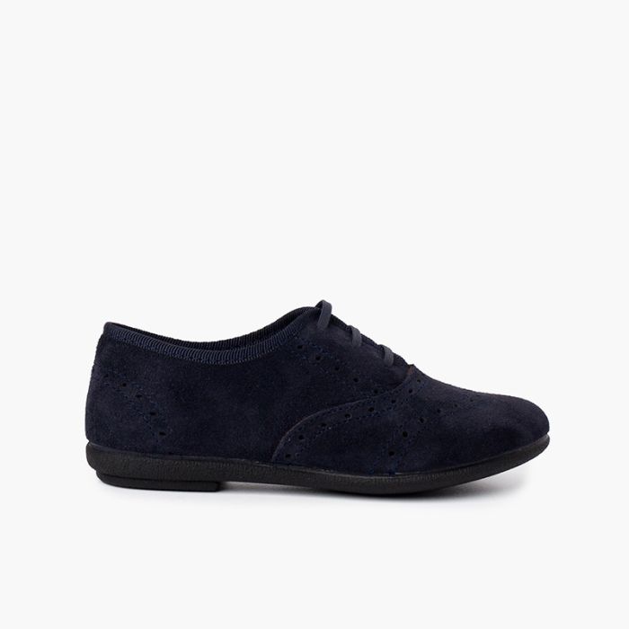 Derbies fille et femmee en cuir de suède