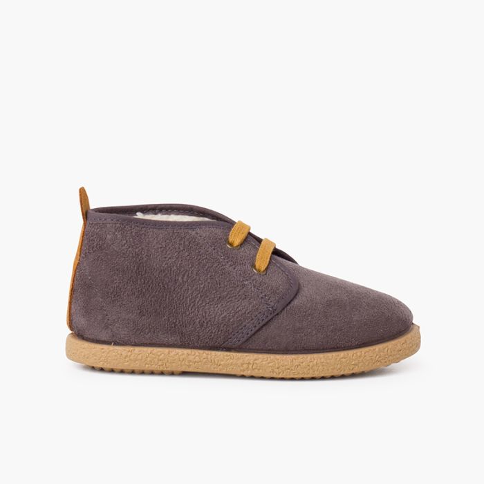 Bottines doublées en suède de mouton avec bande arrière 