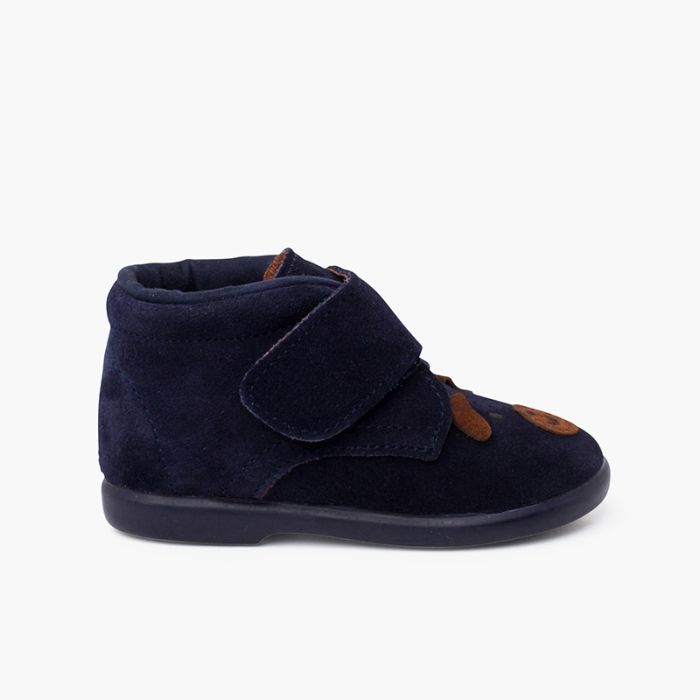 Bottines pour chien en daim avec fermeture adhérente