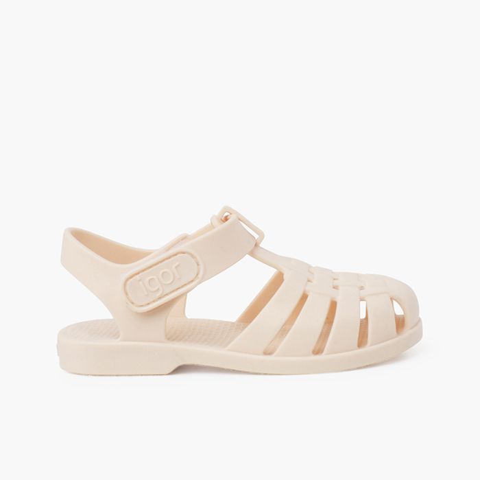 Sandales plage enfants couleurs poussiéreuse fermeture scratch