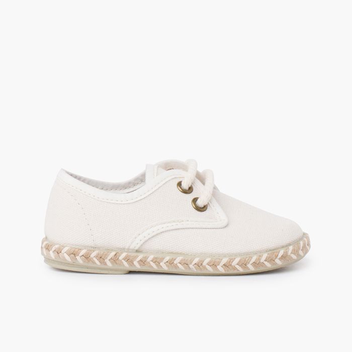 Derbies garçon toile semelle jute bicolore