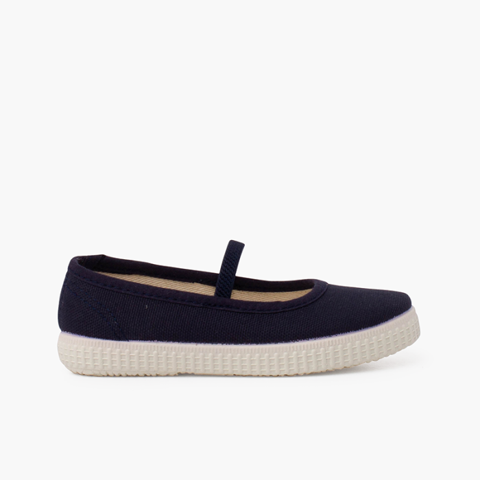 Ballerines pour Fille en toile écologique avec bande élastique semelle tennis