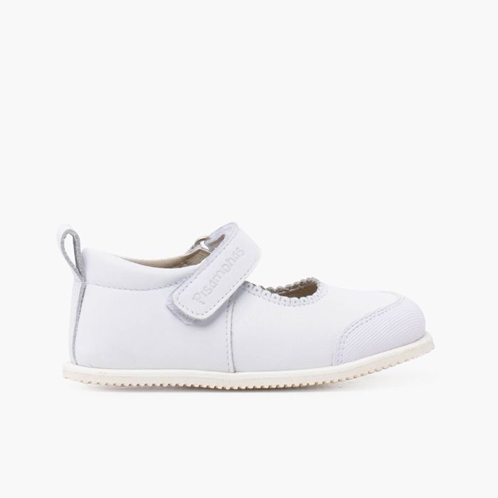 Chaussures babies en cuir sport embout fermeture scratch