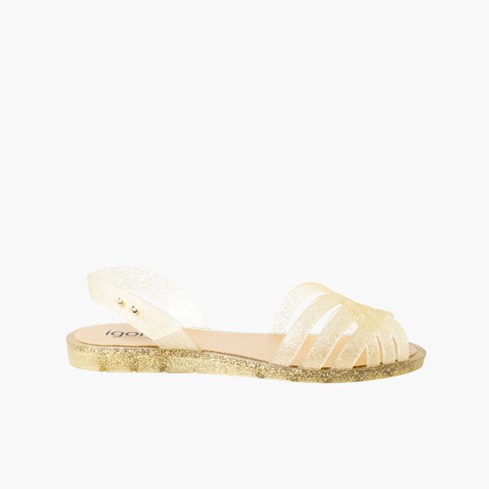 Sandales en caoutchouc à paillettes pour femmes