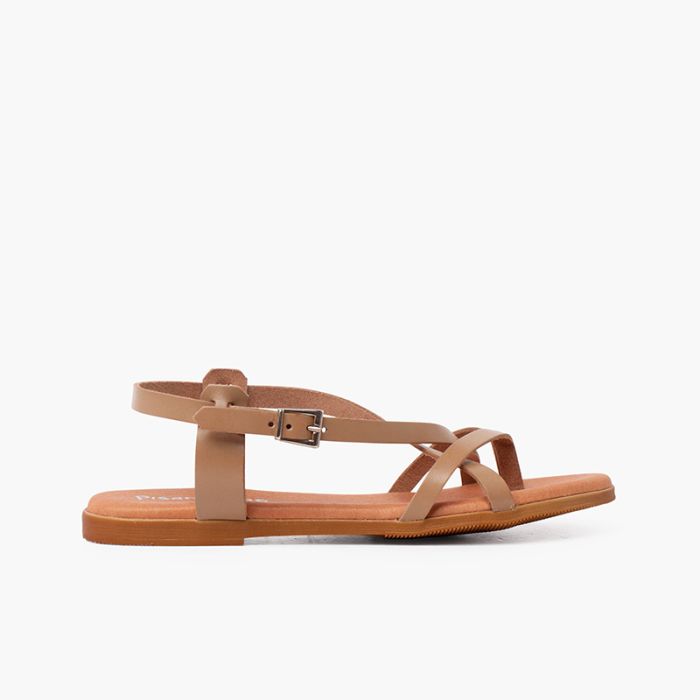 Sandales en cuir à lanières croisées