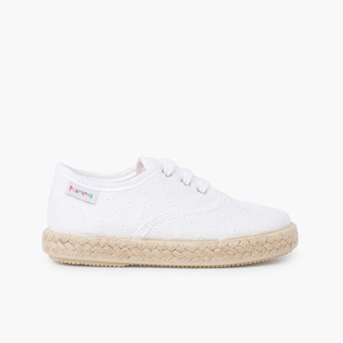 Baskets de type Espadrille Tissu brodé suisse