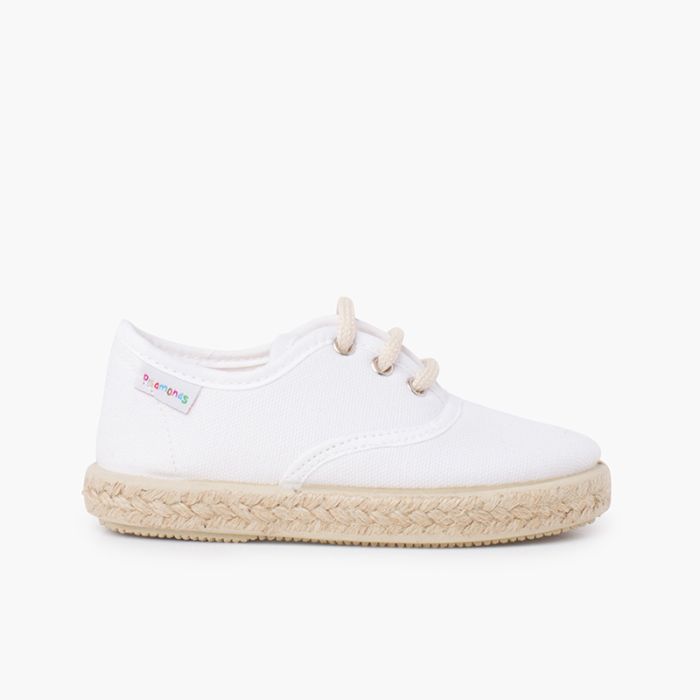 Baskets en toile lacets semelle espadrille