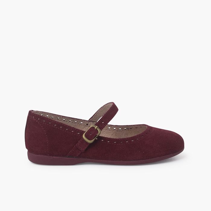 Babies en suède avech avec boucle fine et motif gaufré