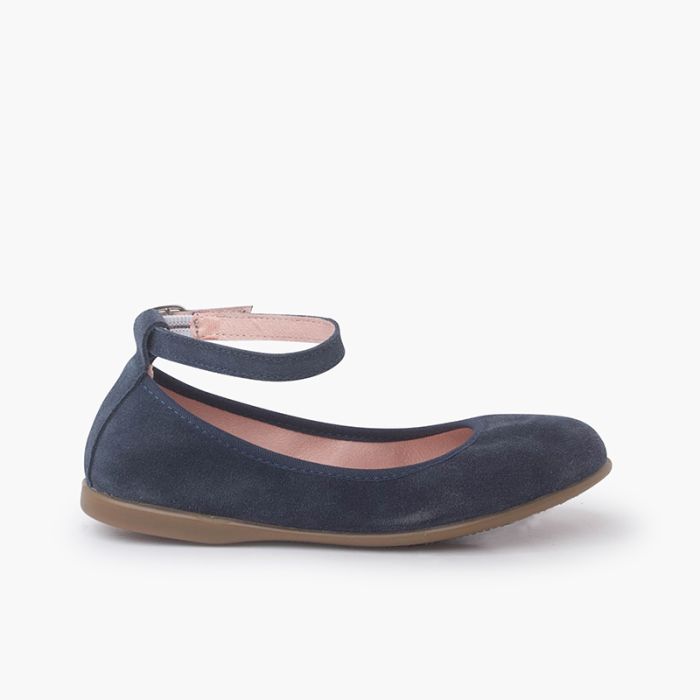 Ballerines souples en daim a bride