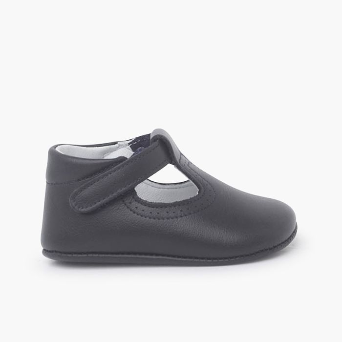 Salomés en cuir avec fermeture scratch