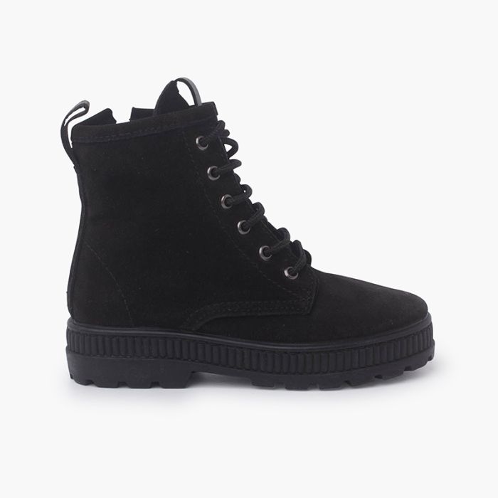 Bottes en suède pour enfants style militaire