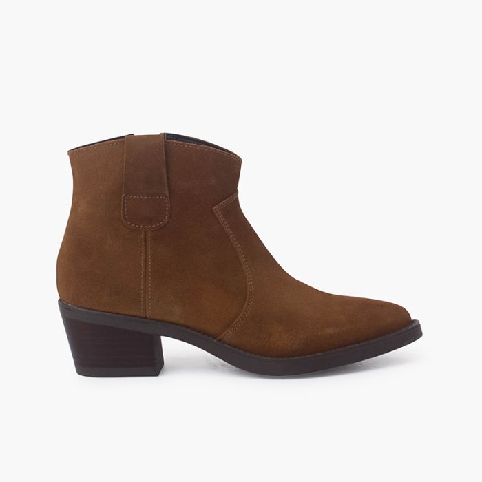 Bottines cowboy en suède