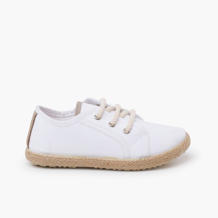 Baskets toile lacets semelle espadrille