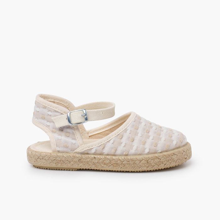 Espadrilles à carreaux brodés plumeti