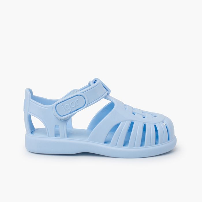 Sandales d'eau glossy fermeture adhésive