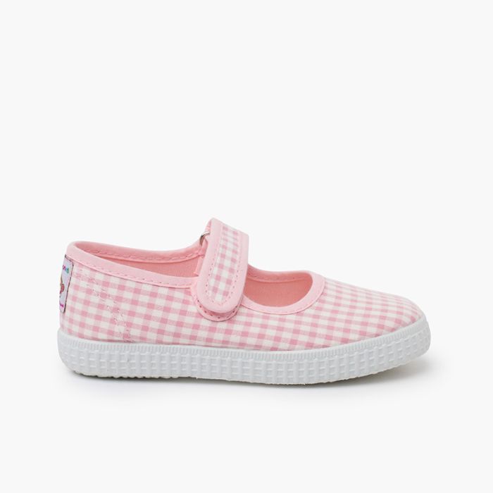 Chaussures babies vichy bande adhérente