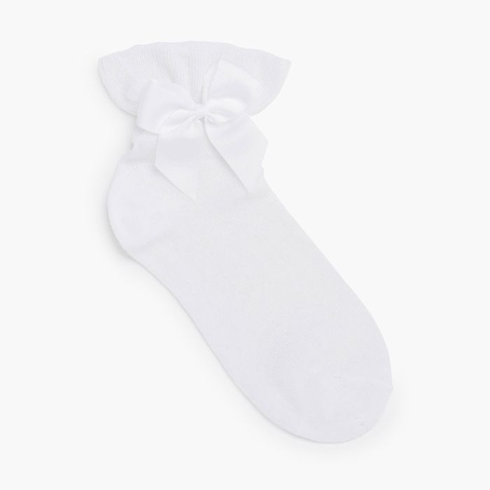 Chaussettes cérémonie avec poignets et noeud en tulle