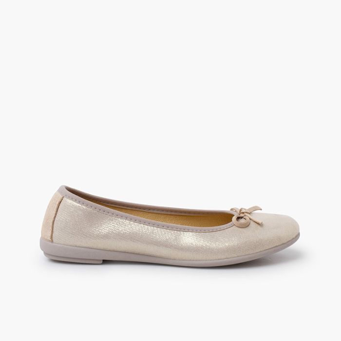 Ballerines brillantes avec petit nœud