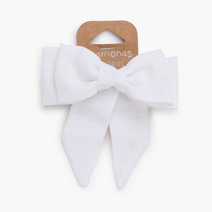 Barrette avec nœud de lin