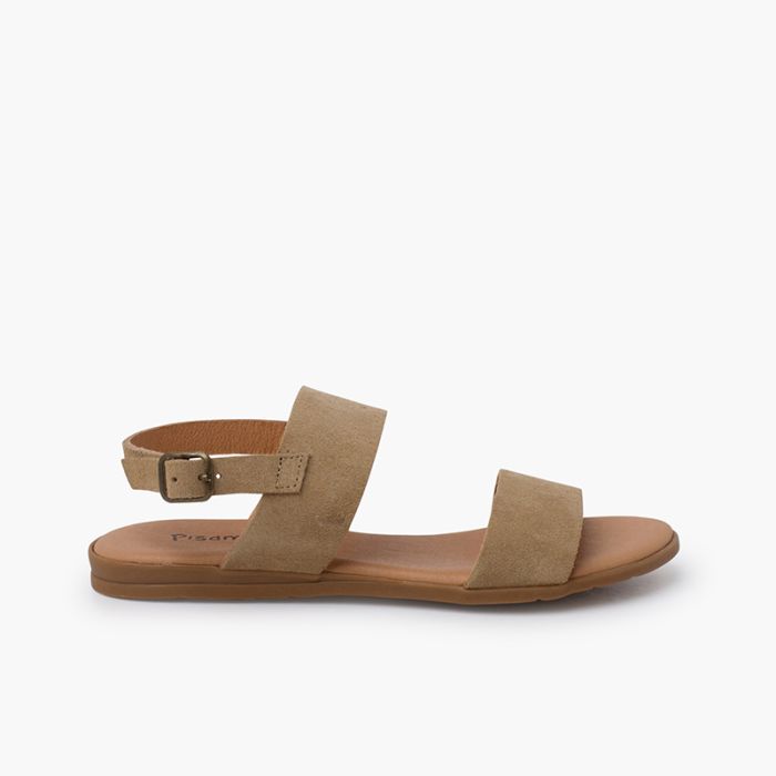 Sandales suède larges brides