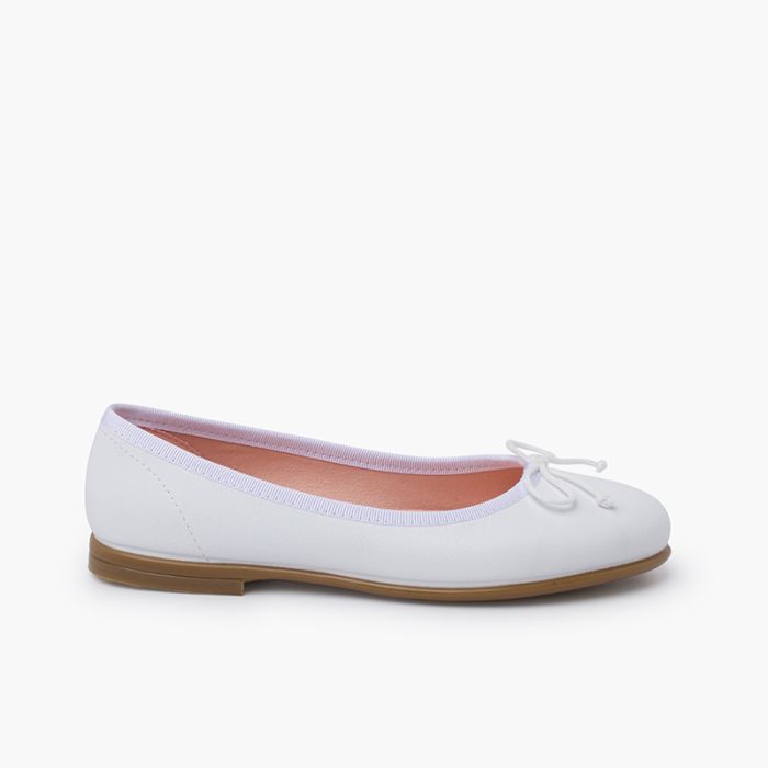 Ballerines cuir souple petit nœud