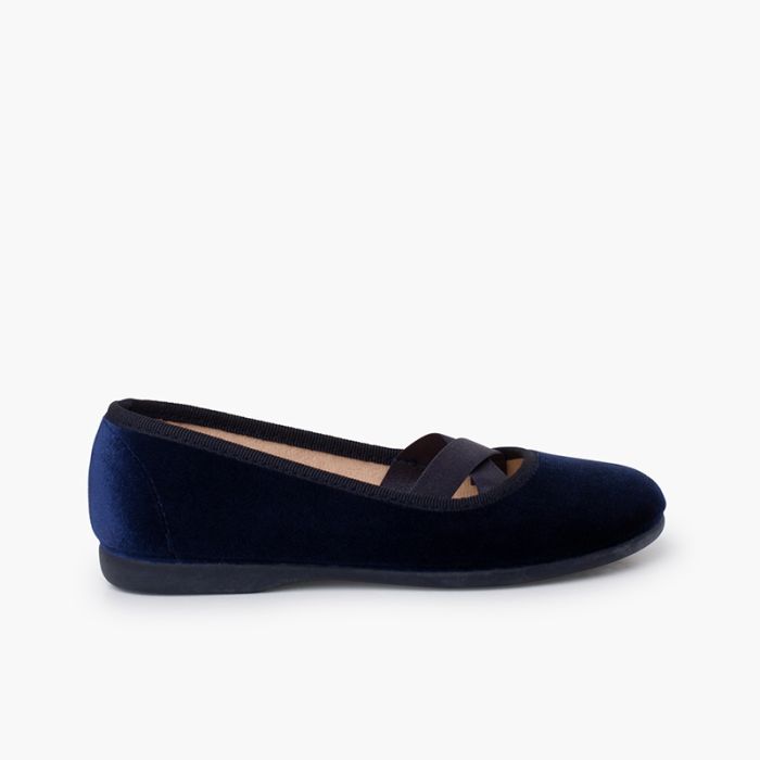 Ballerines en velours style ballet