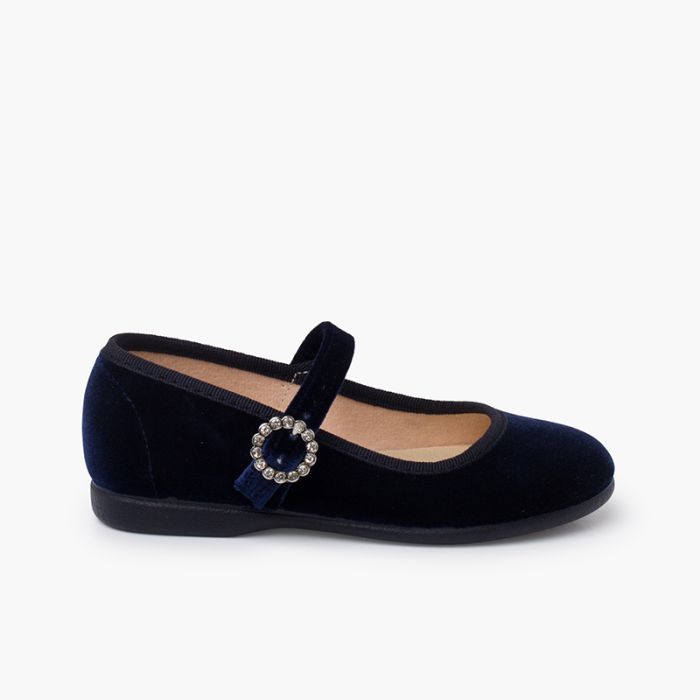 Chaussures babies velours boucle bijou