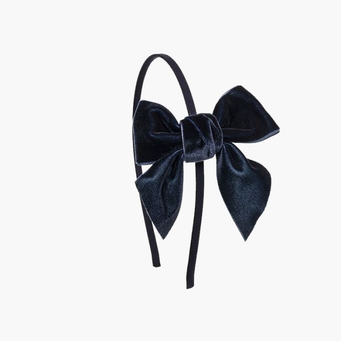 Bandeau en satin avec nœud en velours