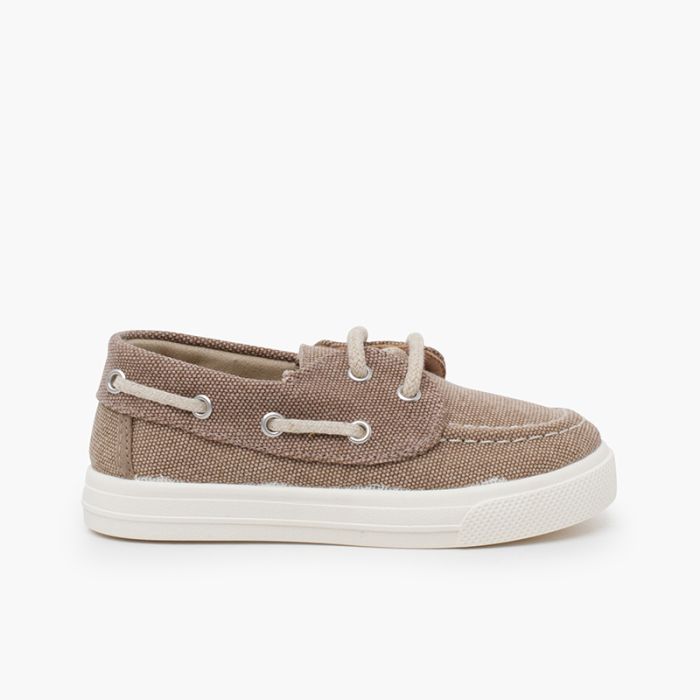 Chaussures bateau d'été enfants toile bio