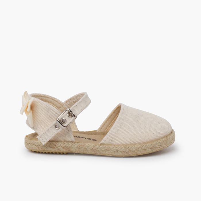 Espadrilles cérémonie nœud arrière en gros-grain