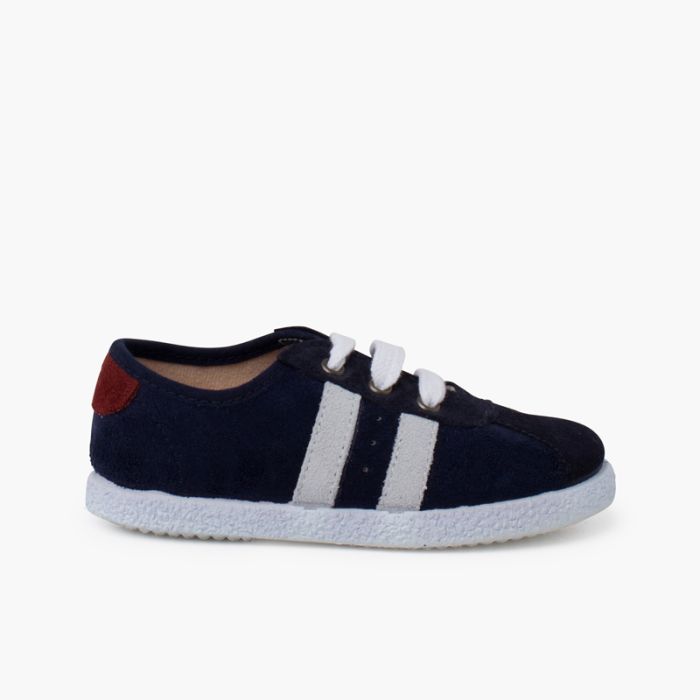 Sneakers enfants combinées suéde serratex