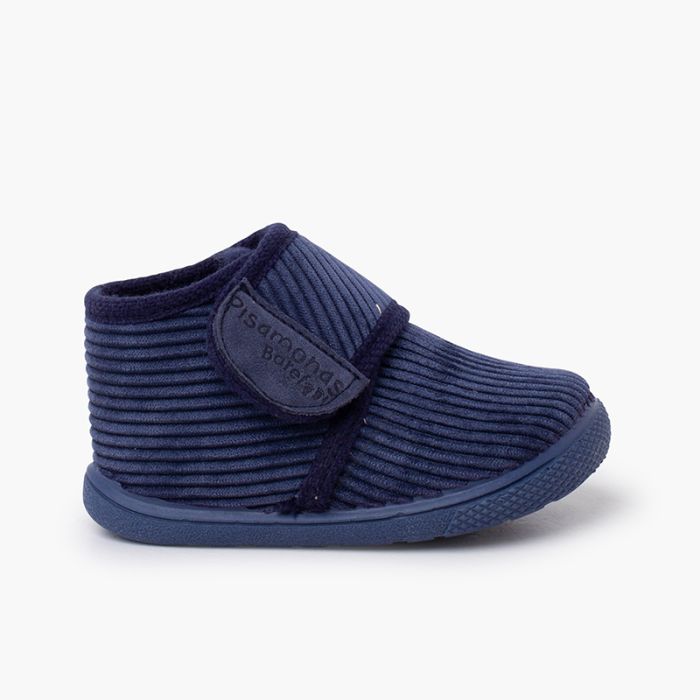Chaussons barefoot velours côtelé fermeture à scratch