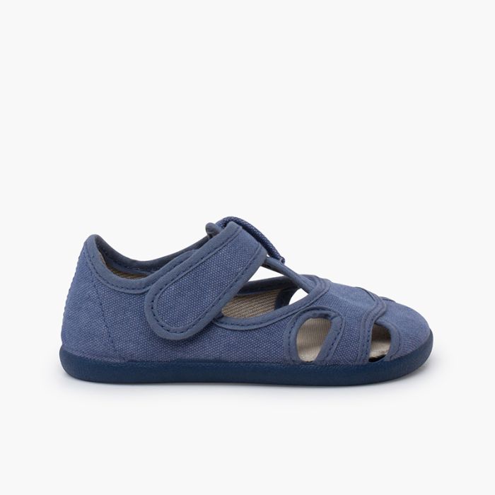 Sandales garçon barefoot toile lavée