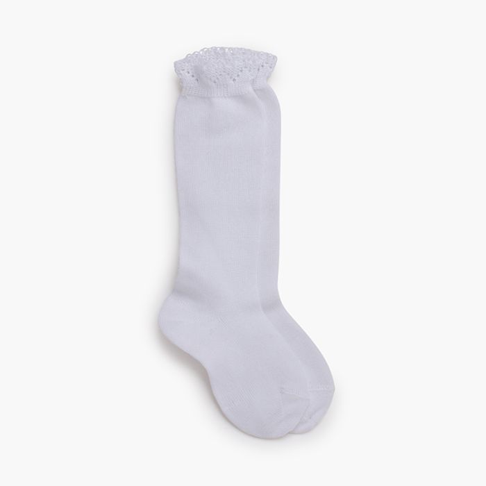 Chaussettes hautes revers ajouré