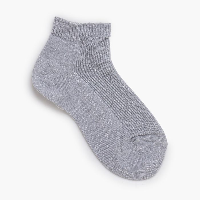 Chaussettes courtes côtelées fil métallisé