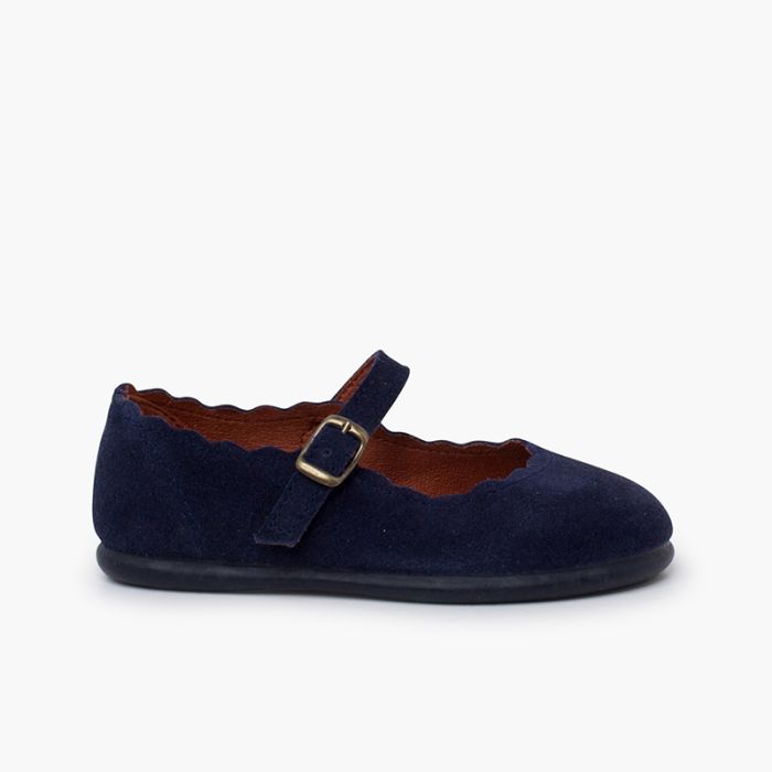 Chaussures babies suède vagues boucle