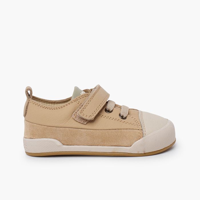 Baskets cuir bout lacets élastiques Blanditos