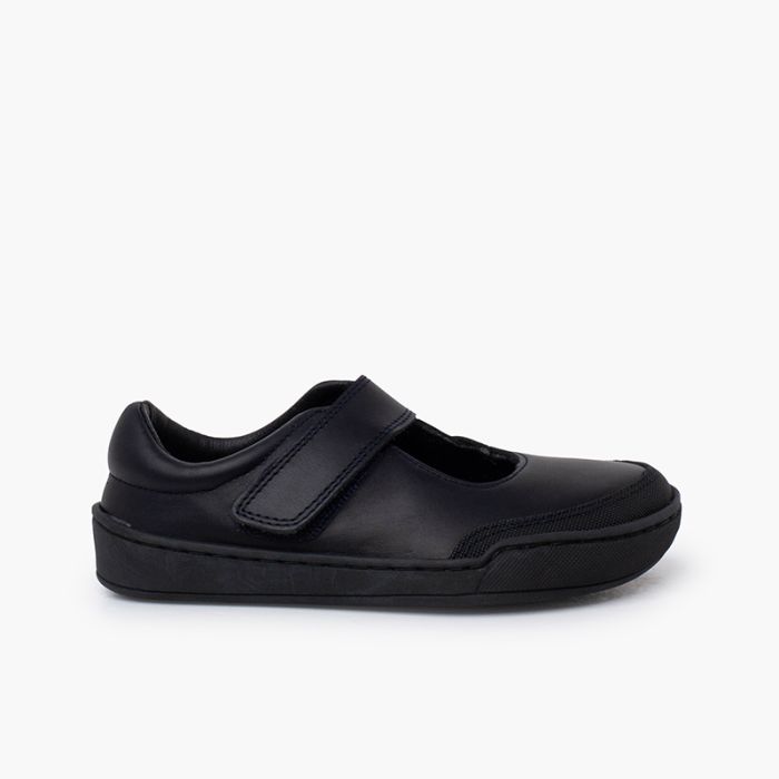 Babies d’école barefoot cuir fille