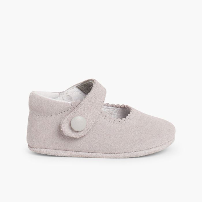 Chaussures en suède avec fermetures à scratch pour bébés