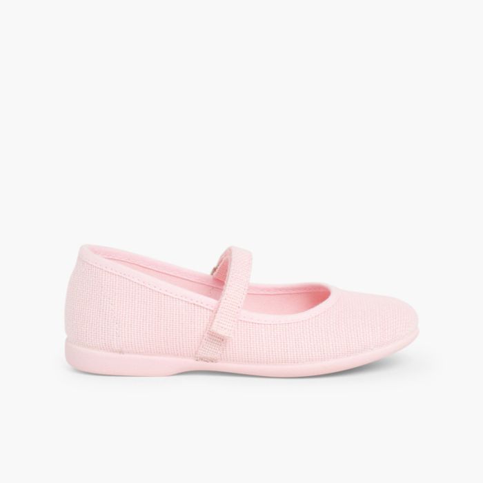 Chaussures babies en Lin avec à scratch fin pour filles