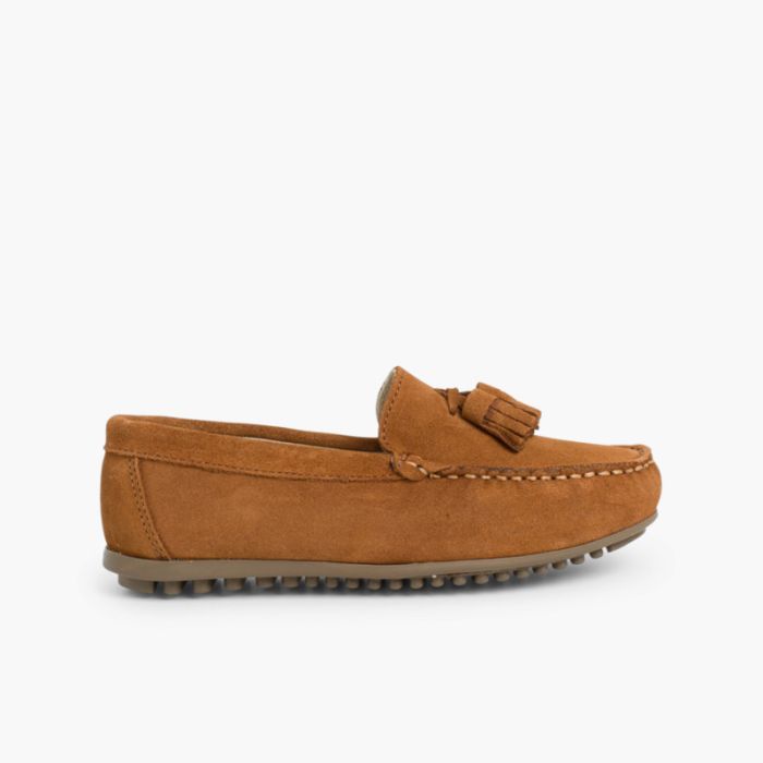 Mocassins Enfant à pompons en suède